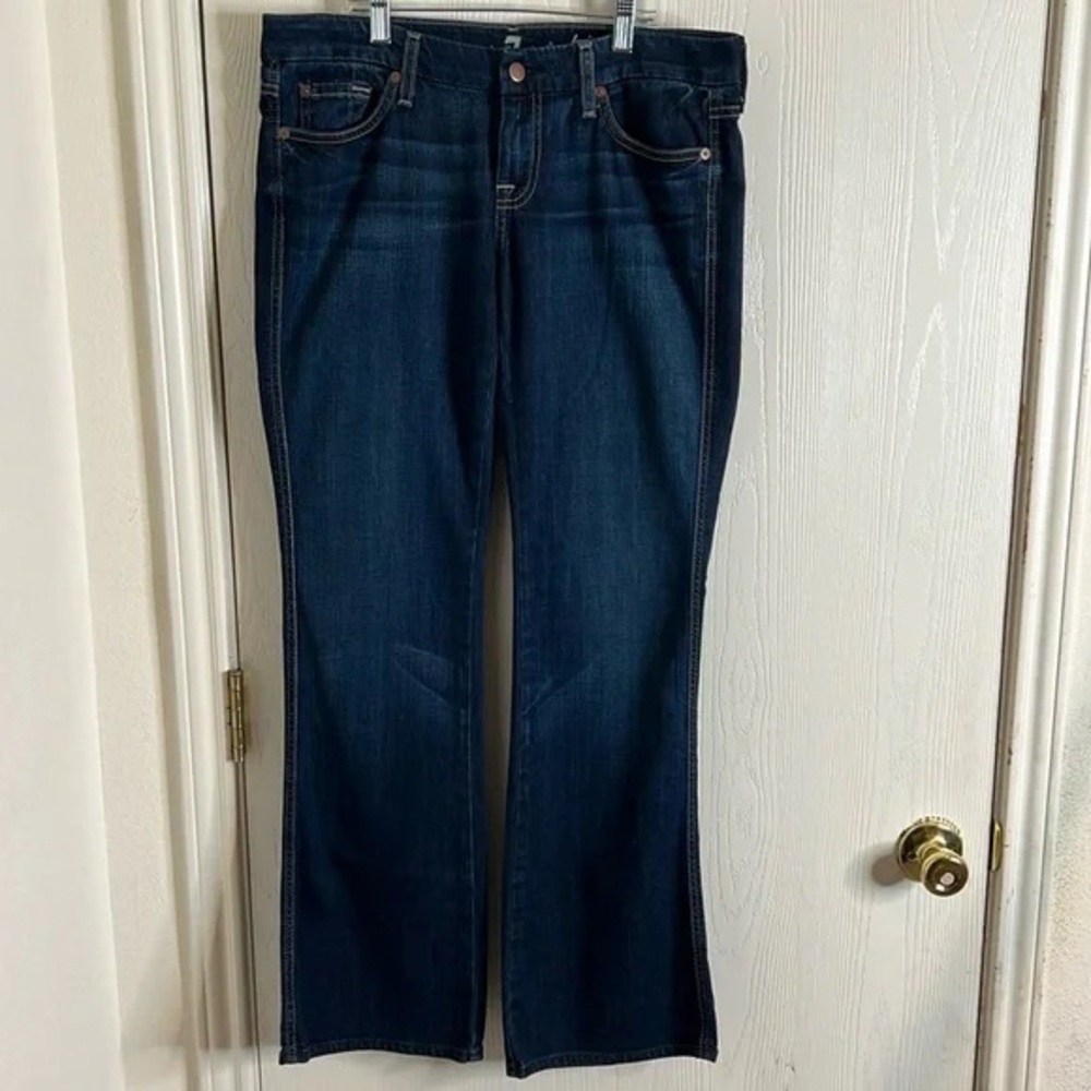 7 For All Mankind Lexie "A" Pocket Petite in Washed Medium Indigo Size 25
